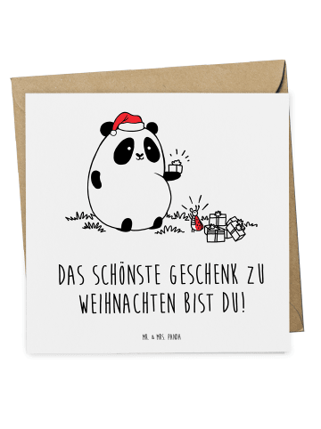 Mr. & Mrs. Panda faltkarte Panda Weihnachtsgeschenk mit Spruch in Weiß