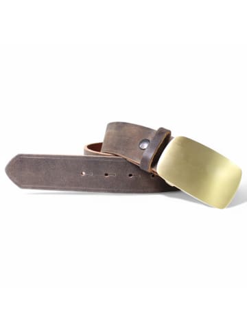 FRONHOFER Trachtengürtel Messing in Braun