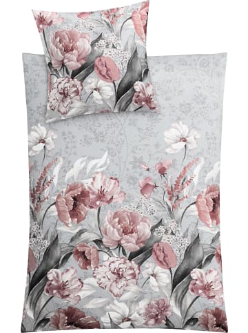 Kleine Wolke Mako-Satin Bettwäsche in silbergrau-altrosé