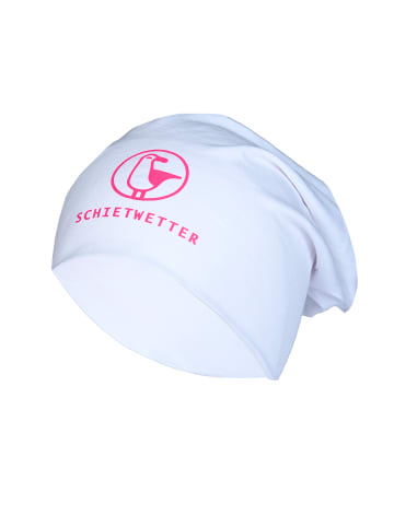 SCHIETWETTER Beanie mit Print Möwe in white/neon magenta