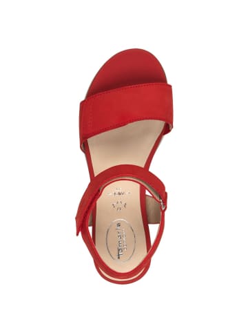 Tamaris WIDE FIT Sandalette in RED NUBUC