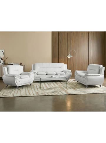 Beliani 3-tlg Sitzgruppe LEIRA in Weiß/Silber