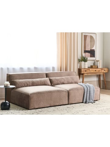 Beliani 3-tlg 2-Sitzer Sofa HELLNAR in Braun