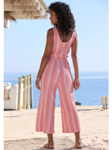 LASCANA Culotte-Overall in koralle-weiß gestreift