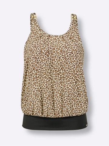 WITT WEIDEN Oversized-Tankini-Top in schwarz-champagner-bedruckt