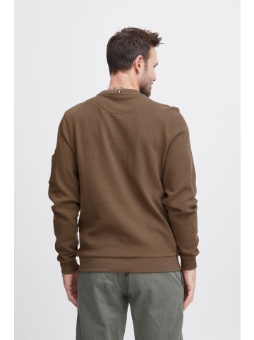 FQ1924 Rundhalspullover FQWILLIAM structure crewneck sweatshirt 21900716 modischer Langarmpullover in Braun