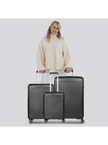 PICARD Vienna 4 Rollen Kofferset 3-teilig mit Dehnfalte in black