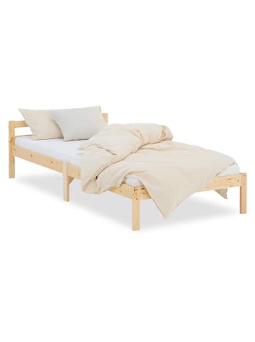 Homestyle4u Holzbett 90x200 in Braun