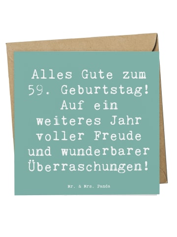 Mr. & Mrs. Panda Deluxe Karte Spruch 59. Geburtstag mit Spruch in Meeresbrise