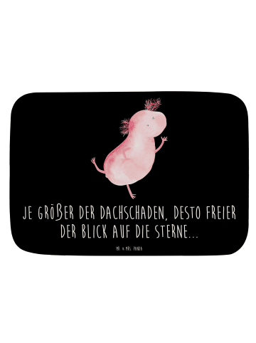 Mr. & Mrs. Panda duschmatte Axolotl Tanzen mit Spruch in Schwarz