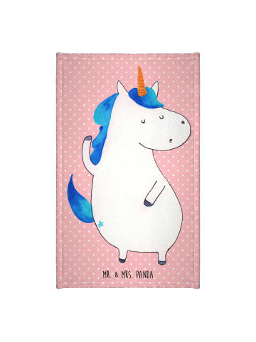 Mr. & Mrs. Panda Handtuch Einhorn Mann ohne Spruch in Rot Pastell