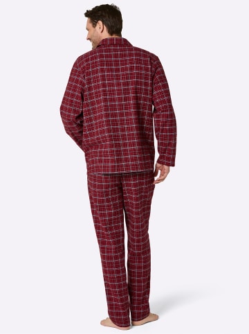 WITT WEIDEN Pyjama in dunkelrot-dunkelblau-kariert