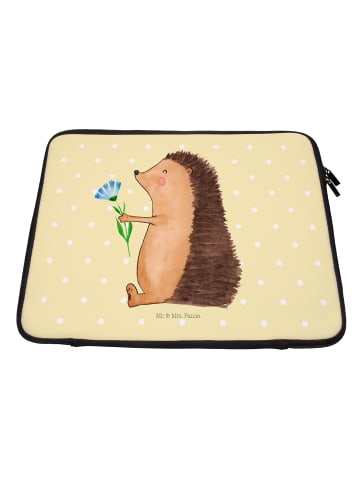 Mr. & Mrs. Panda Laptop Tasche Igel Blumen ohne Spruch in Gelb Pastell