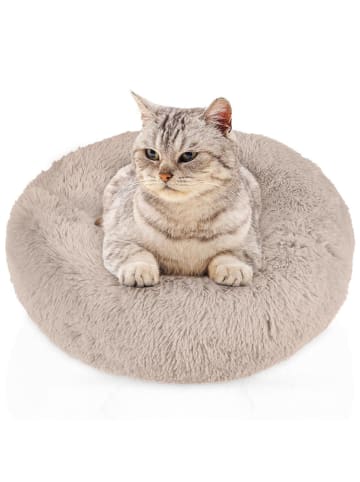 Intirilife Hundebett Katzenbett in Beige 60 cm