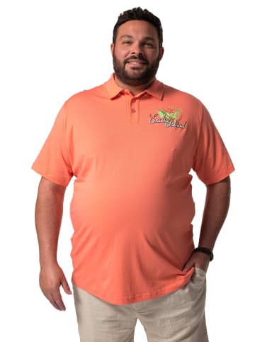 Men Plus Poloshirt in koralle
