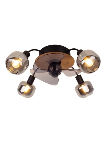 näve Deckenleuchte "FUMOSO" in schwarz - (L)48 cm x (B)48 cm x (H)21 cm