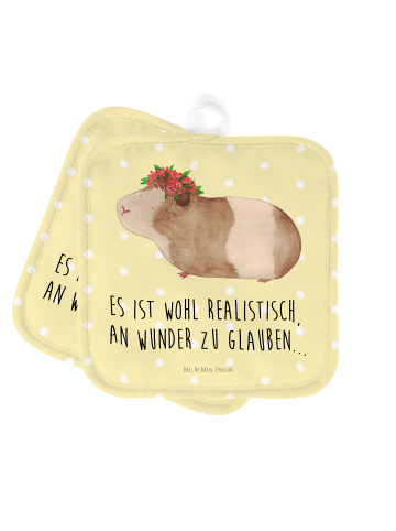 Mr. & Mrs. Panda topfhalter Meerschweinchen Weisheit mit Spruch in Gelb Pastell
