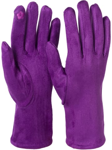 styleBREAKER Touchscreen Stoff Handschuhe mit abnehmbarer Strick Manschette in Violett