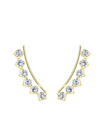 Alexander York Ear Climber ZIRKONIA in Gold aus 925 Sterling Silber, 2-tlg.