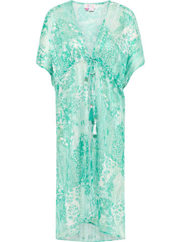 IZIA Damen Kimono in Grün Weiss