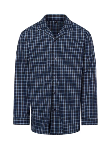 Mc Earl Pyjamashirt in marine hellblau - 0001