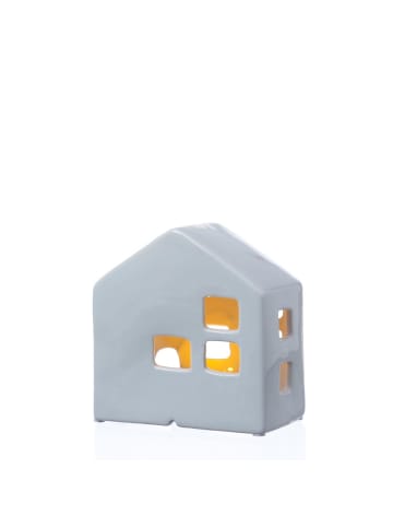MARELIDA LED Lichthaus Dekohaus Leuchthaus mit Batterien H: 13cm in weiß