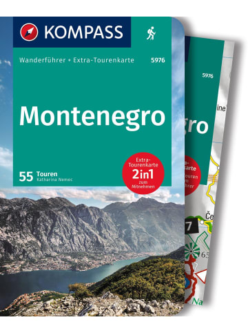 Kompass-Karten KOMPASS Wanderführer Montenegro, 55 Touren mit Extra-Tourenkarte | GPS-Daten...