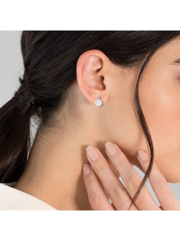 Valero Pearls Perlen-Ohrstecker Sterling Silber Zirkonia Süßwasser-Zuchtperle in silber