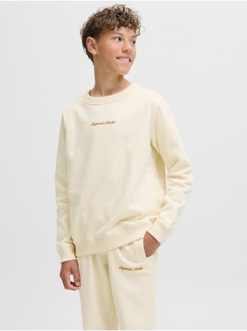 JACK & JONES Junior Sweatshirt JORNORREBRO EMB SWEAT CREW JNR in antique white