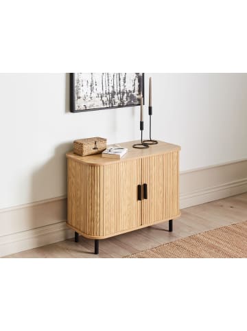 Beliani Sideboard BRADLEY in Braun/Schwarz - (W) 80 x (H) 60 x (L) 40 cm