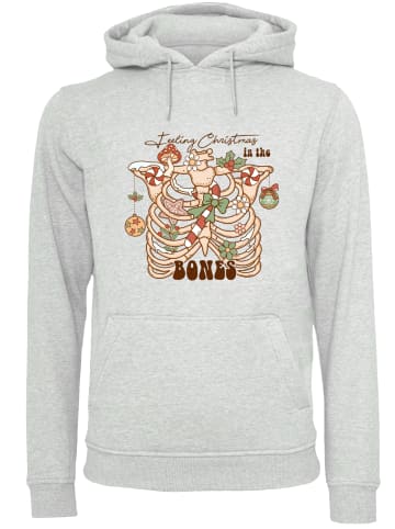 F4NT4STIC Hoodie Feeling Christmas in the bones in grau meliert