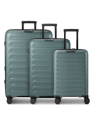 D&N Toronto 4 Rollen Kofferset 3-teilig mit Dehnfalte teal blue