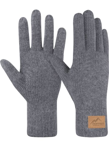 Normani Outdoor Sports Damen Merino Strick-Fingerhandschuhe Anula in Grau