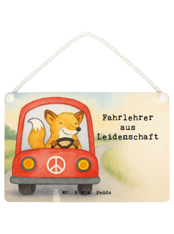 Mr. & Mrs. Panda Schild Fahrlehrer Leidenschaft Design mit Spruch in Weiß