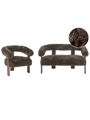 Beliani 2-tlg Sitzgruppe ILBRO in Braun