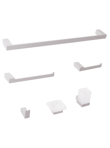 Beliani 6-tlg Badaccessoires Set TUMACO in Silber