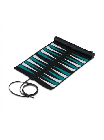 relaxdays Backgammon in Schwarz/ Türkis