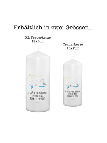 Mr. & Mrs. Panda Trauerkerze Einhorn Sternenhimmel mit Spruch in Weiß