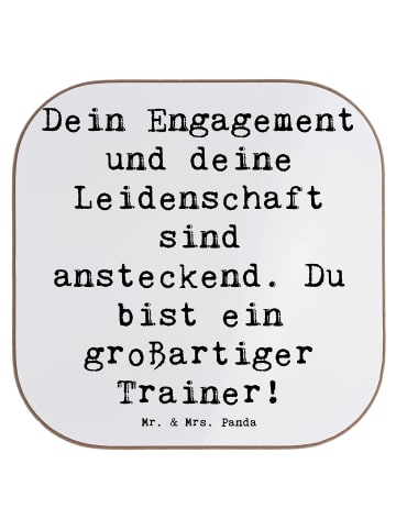 Mr. & Mrs. Panda Untersetzer für Gläser Spruch Großartiger Train... in Weiß