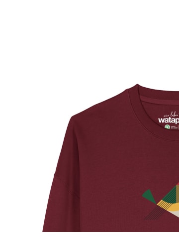 wat? Apparel Sweatshirt Vogel in Weinrot
