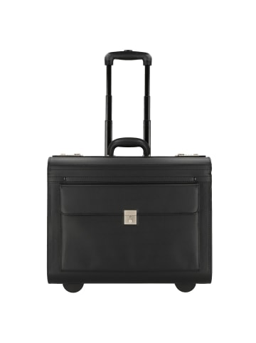 Dermata 2 Rollen Pilotentrolley 40 cm in schwarz