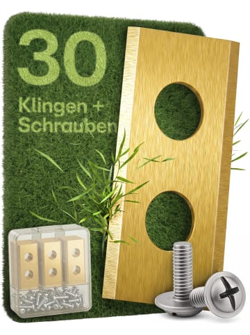 Praknu Titan-Mährobotermesser Set 30 St. Edelstahl scharf inkl. Schrauben
