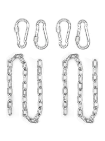 AMANKA 2x Befestigungsset für Hängesessel Kette + 2 Karabiner 100cm silber