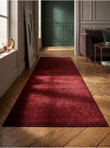 KADIMA DESIGN Teppich Kurzflor Waschbar Einfarbig MAIN Strapazierfähig OEKO-TEX in Rot