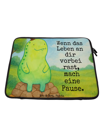 Mr. & Mrs. Panda Laptoptasche Schildkröte Pause Design mit Spruch in Weiß