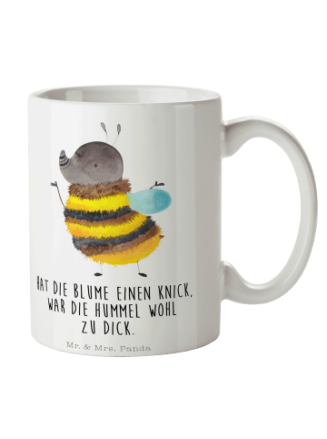 Mr. & Mrs. Panda Tasse Hummel flauschig mit Spruch in Weiß