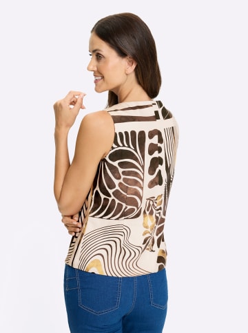 Heine Blusentop in champagner-schoko-bedruckt