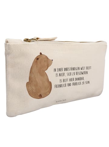 Mr. & Mrs. Panda Schminktasche Bär Schulterblick mit Spruch in Weiß
