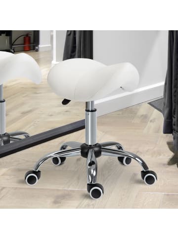 HOMCOM Arbeitshock-52L x 53B x 49-61H cm-Weiß