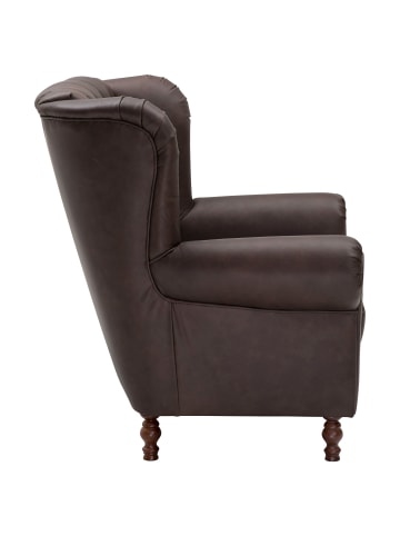 58 aufm Kessel OHRENBACKENSESSEL Katreen Echtleder (Antikoptik) braun